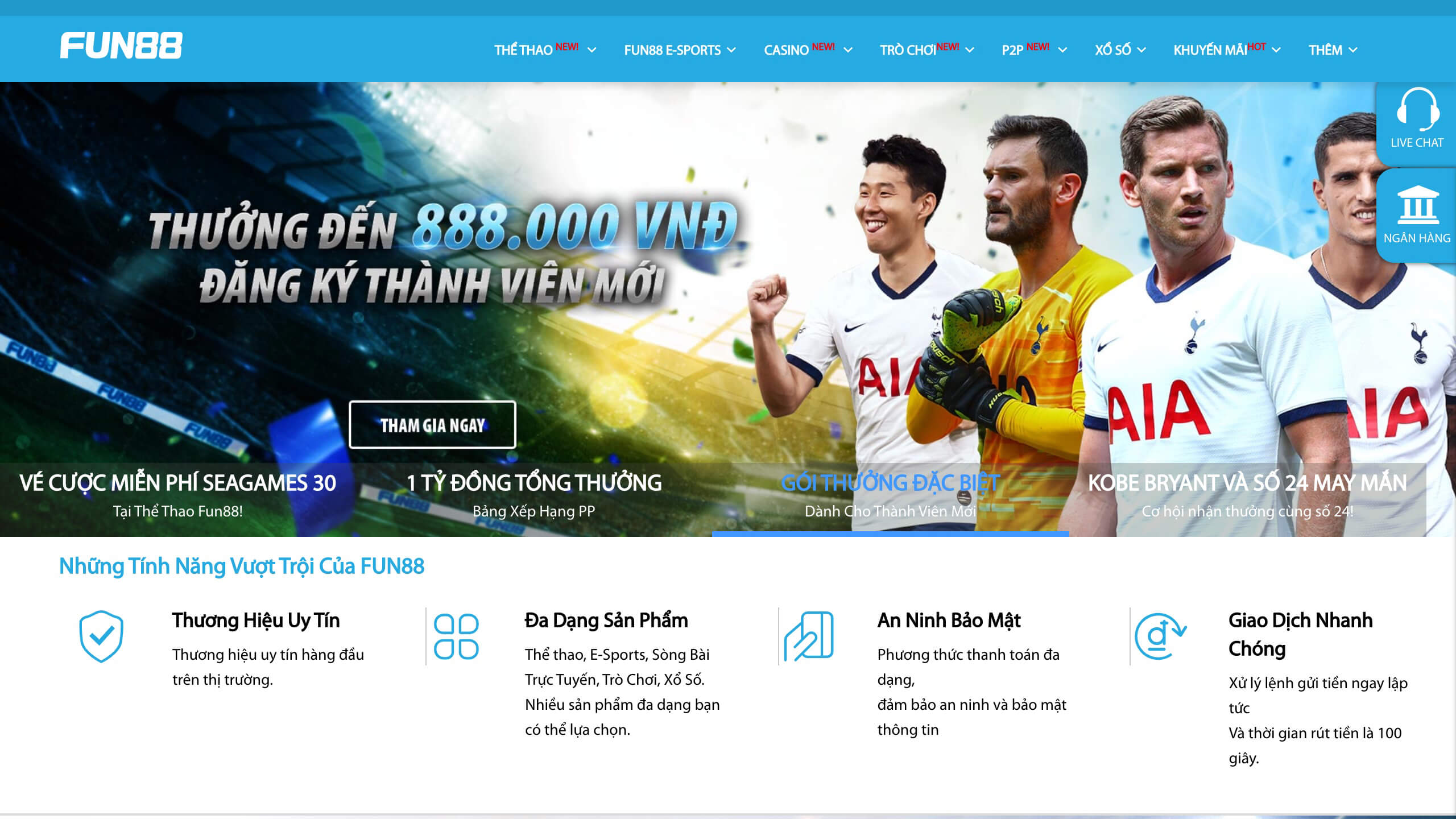Giao diện nhà cái FUN88