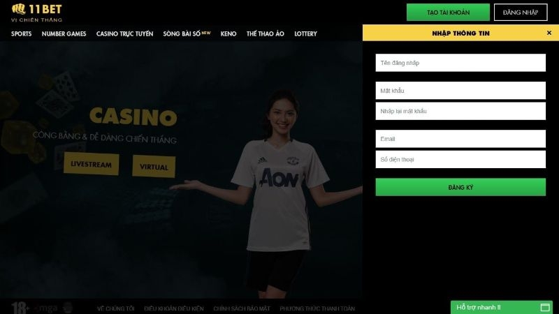 Cách đăng ký tài khoản tại nhà cái 11bet vô cùng nhanh chóng
