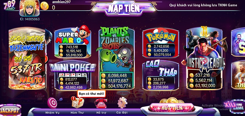 Anh em tha hồ giải trí với kho game cực kỳ phong phú tại tải game 789Club