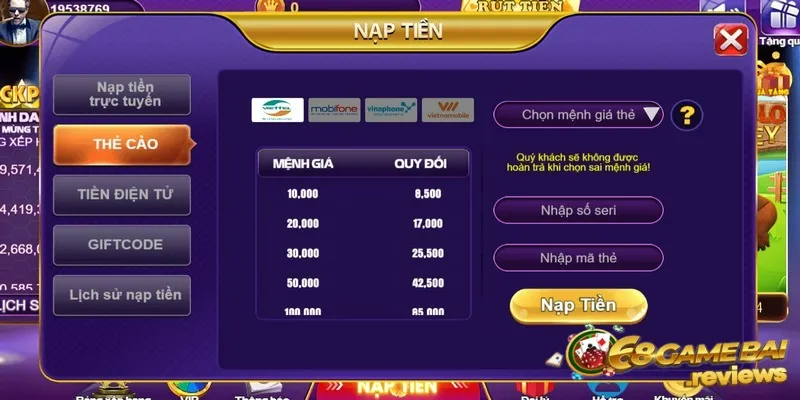 Nạp sớm nhận tiền nhanh bằng thẻ điện thoại